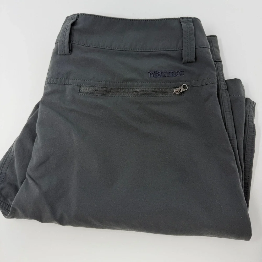 Marmot Mens Hiking Shorts Charcoal Grey Nylon Technical Outdoor Size 34‎